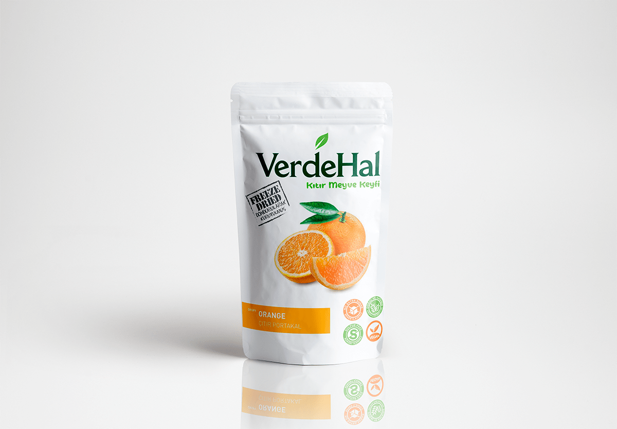 VerdeHal Dondurularak Kurutulmuş Portakal 20 g  Doğal, Katkısız, Çıtır