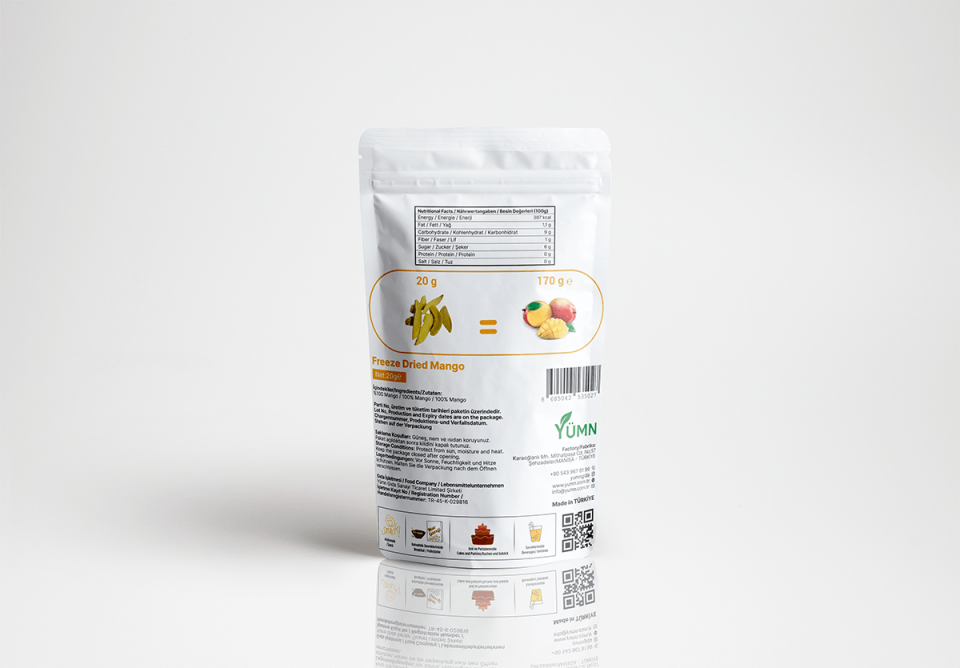 VerdeHal Dondurularak Kurutulmuş Mango 20 g  Doğal, Katkısız, Çıtır