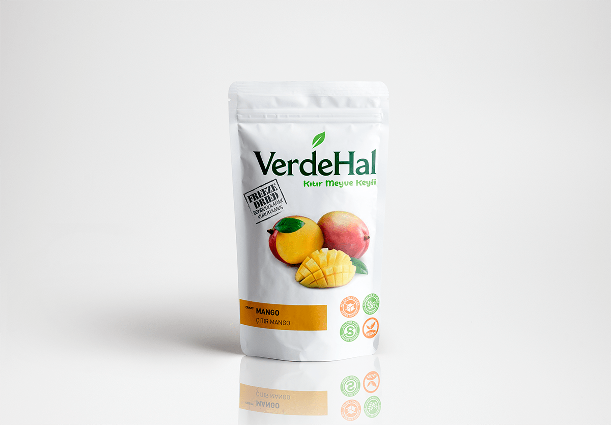 VerdeHal Dondurularak Kurutulmuş Mango 20 g  Doğal, Katkısız, Çıtır
