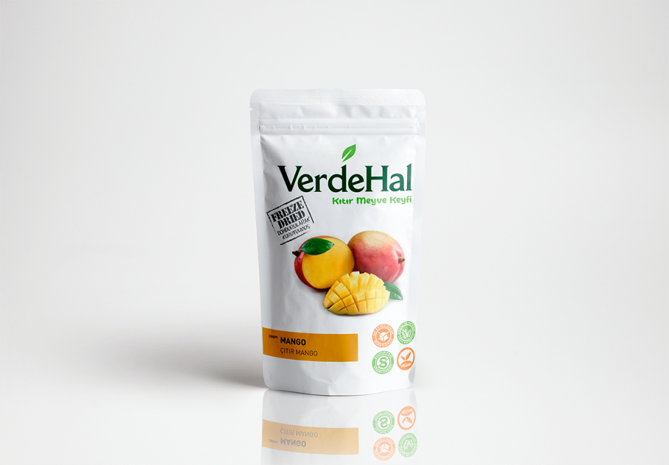 VerdeHal Dondurularak Kurutulmuş Mango 20 g  Doğal, Katkısız, Çıtır