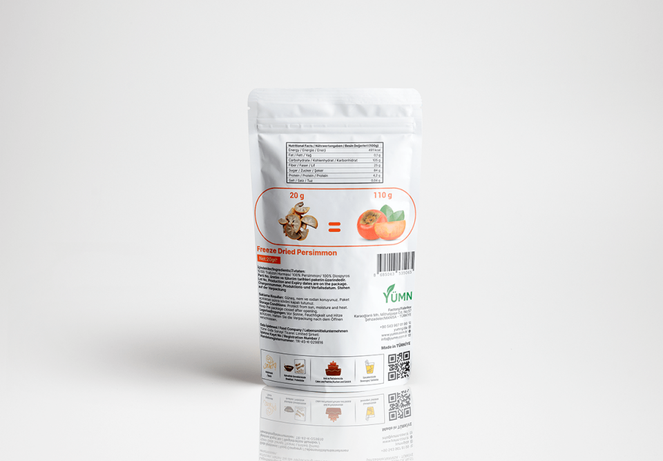 VerdeHal Dondurularak Kurutulmuş Trabzon Hurması 20 g  Doğal, Katkısız, Çıtır