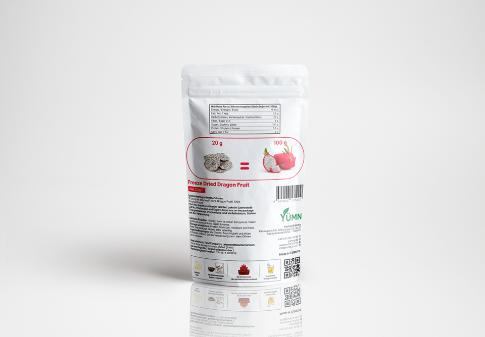 VerdeHal Dondurularak Kurutulmuş Ejder Meyvesi 20 g  Doğal, Katkısız, Çıtır