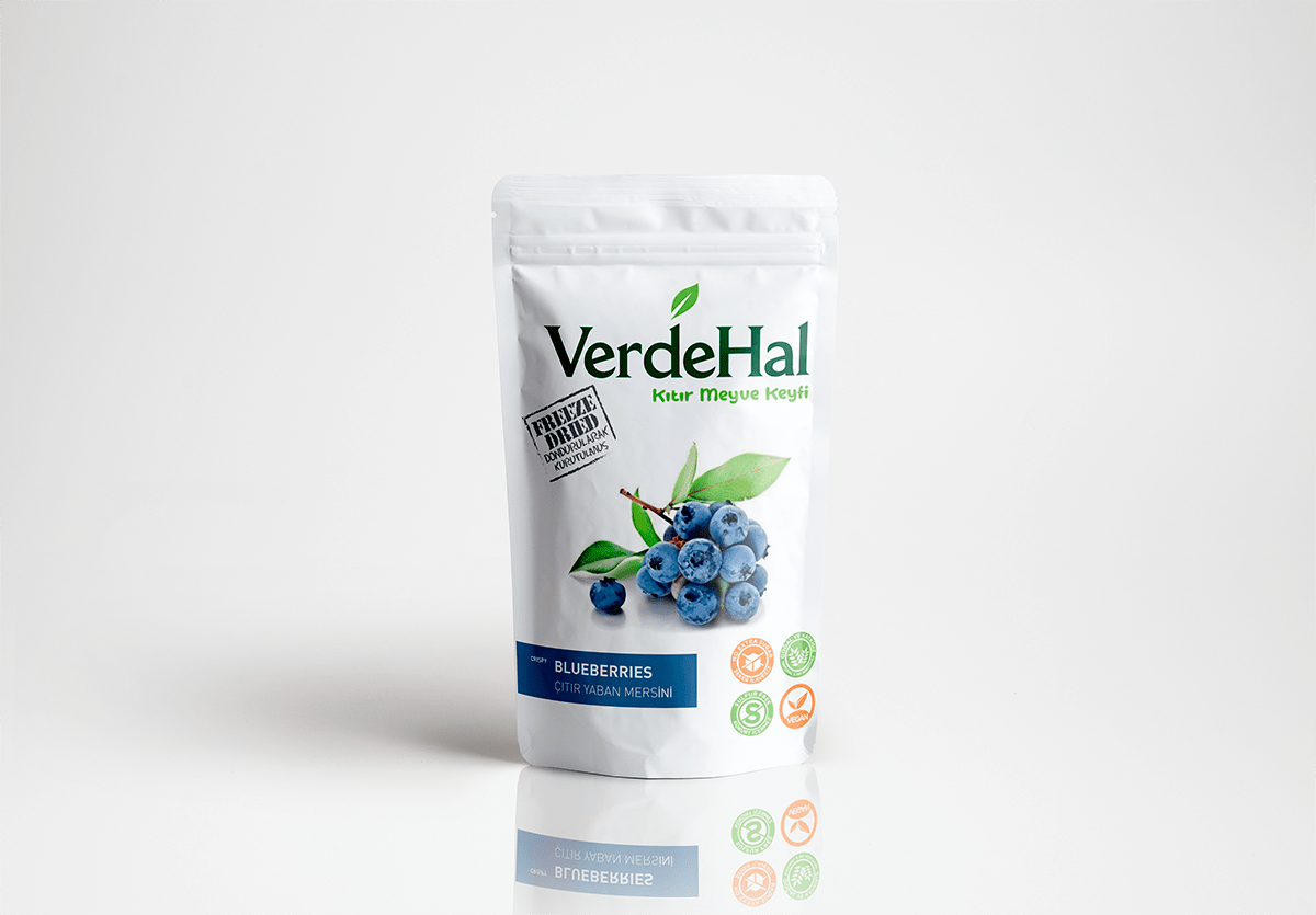 VerdeHal Dondurularak Kurutulmuş Yaban Mersini 25 g  Doğal, Katkısız, Çıtır