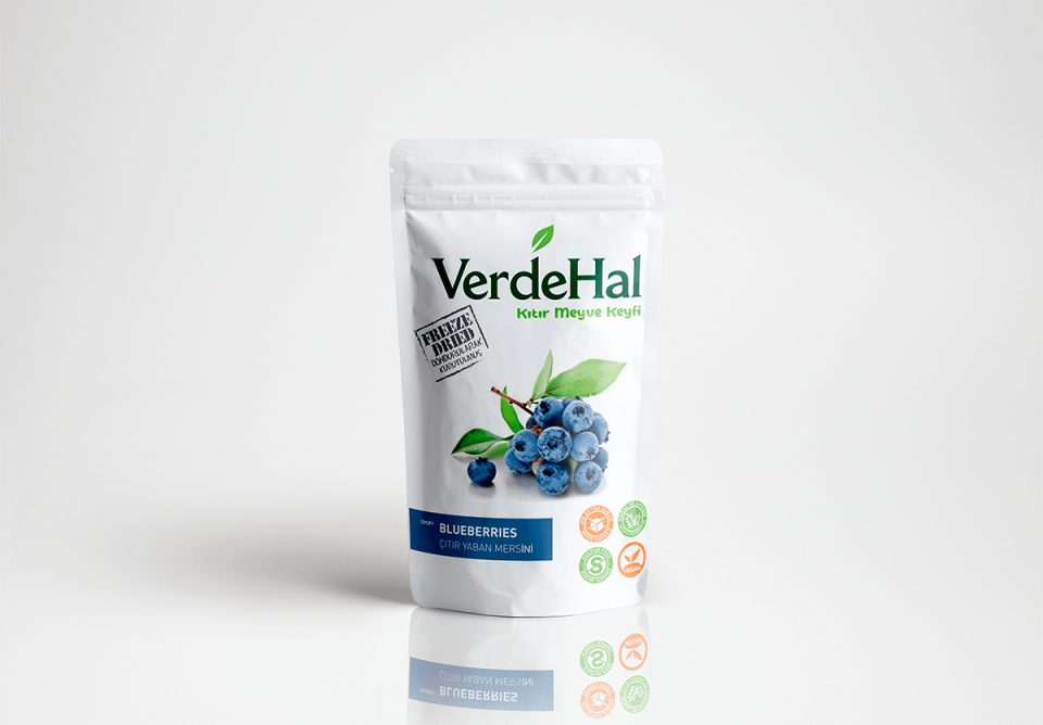 VerdeHal Dondurularak Kurutulmuş Yaban Mersini 25 g  Doğal, Katkısız, Çıtır