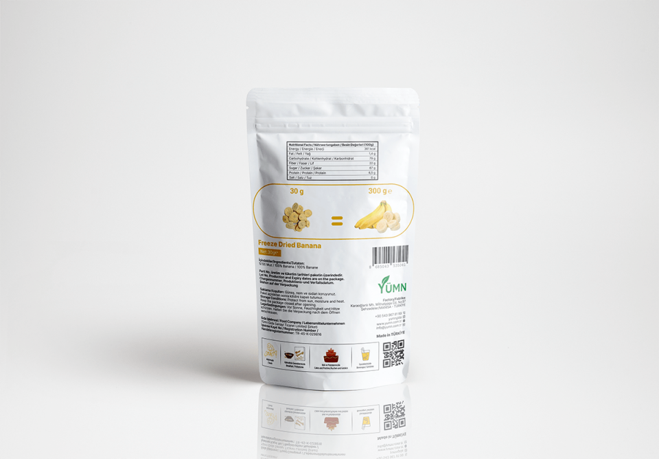 VerdeHal Dondurularak Kurutulmuş Muz 30 g  Doğal, Katkısız, Çıtır