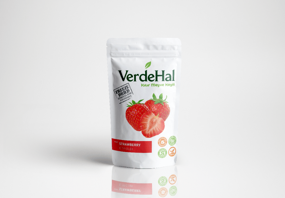 VerdeHal Dondurularak Kurutulmuş Çilek 15 g  Doğal, Katkısız, Çıtır