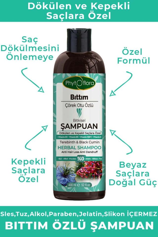 PhytOFlora Bıttım Özlü Bitkisel Şampuan 400 ml - Dökülen ve Kepekli Saçlara Özel