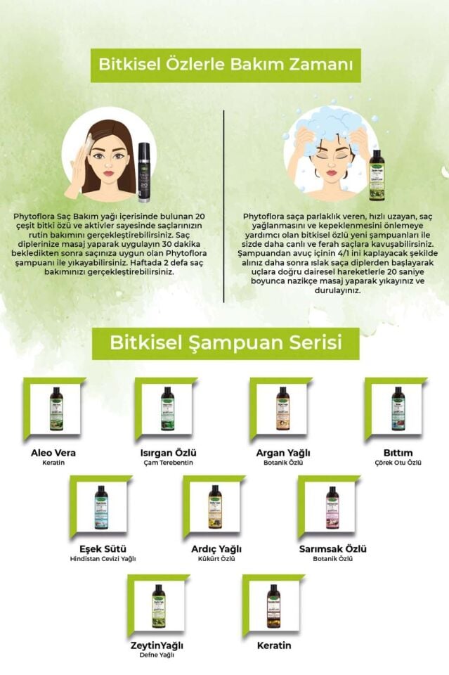 PhytOFlora Zeytinyağlı Bitkisel Şampuan 400 ml - Tüm Saç Tipleri İçin
