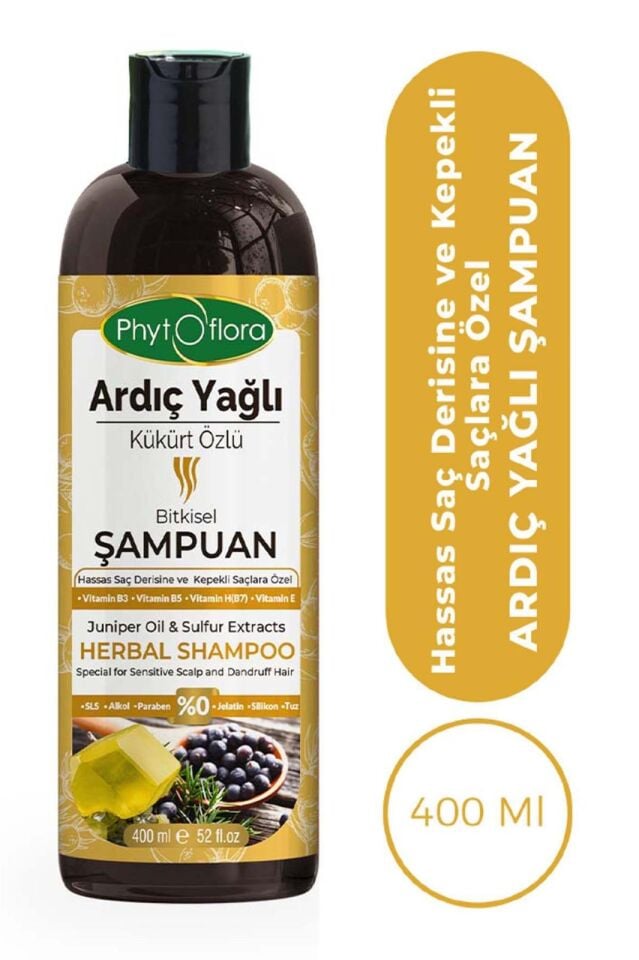PhytOFlora Ardıç Yağlı Bitkisel Şampuan 400 ml - Hassas Saç Derisine ve Kepekli Saçlara Özel