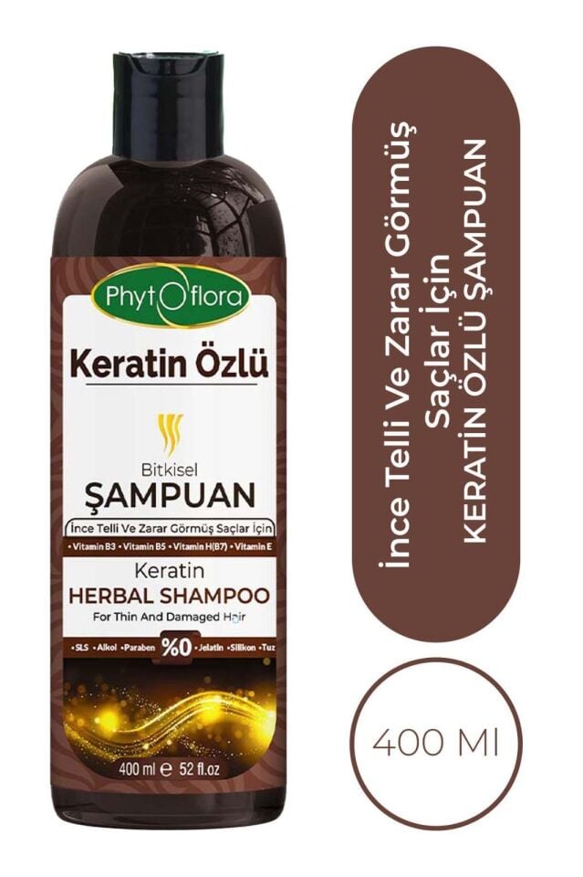 PhytOFlora Keratin Özlü Şampuan 400ml - İnce Telli ve Zarar Görmüş Saçlara Özel