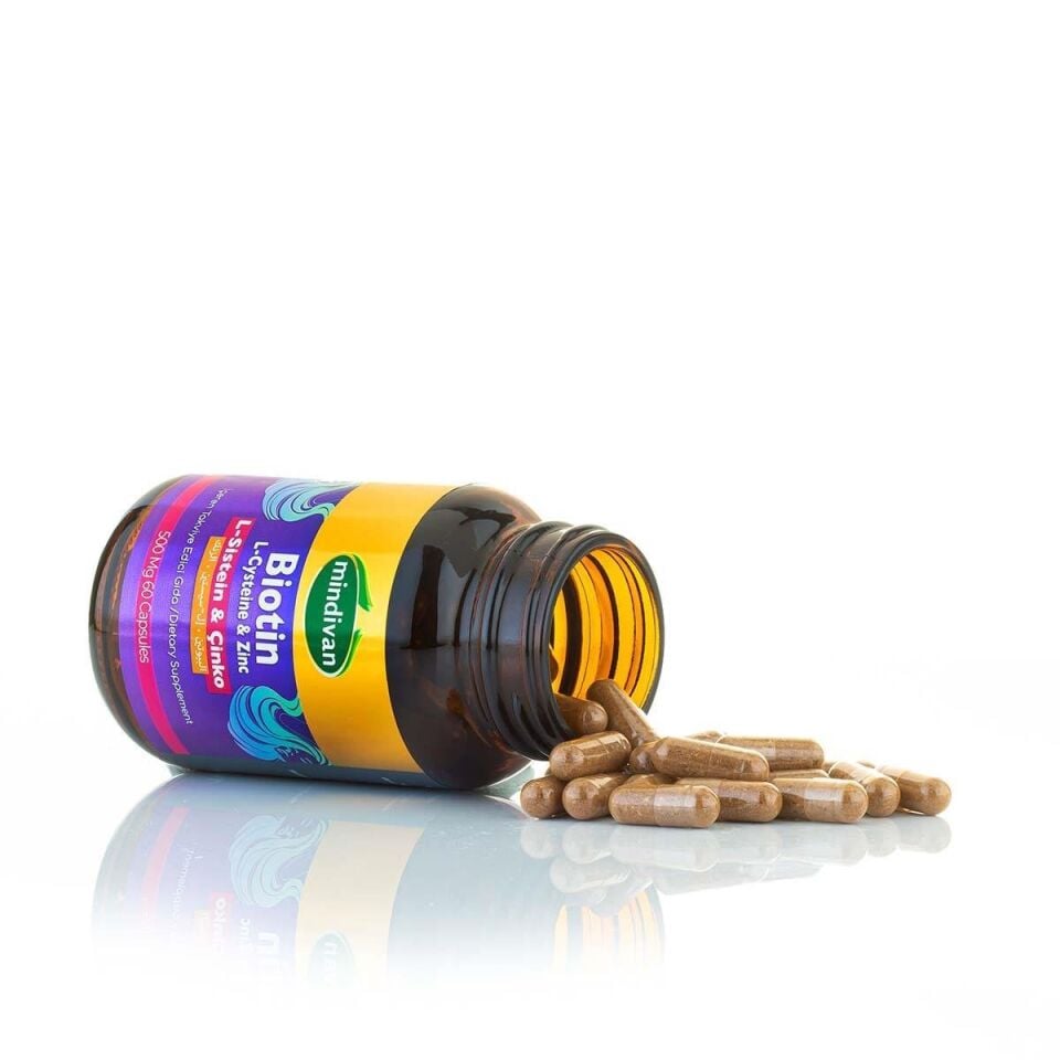 Mindivan Biotin & L-Sistein & Çinko 60 Kapsül - Kapsül Gıda Takviyesi