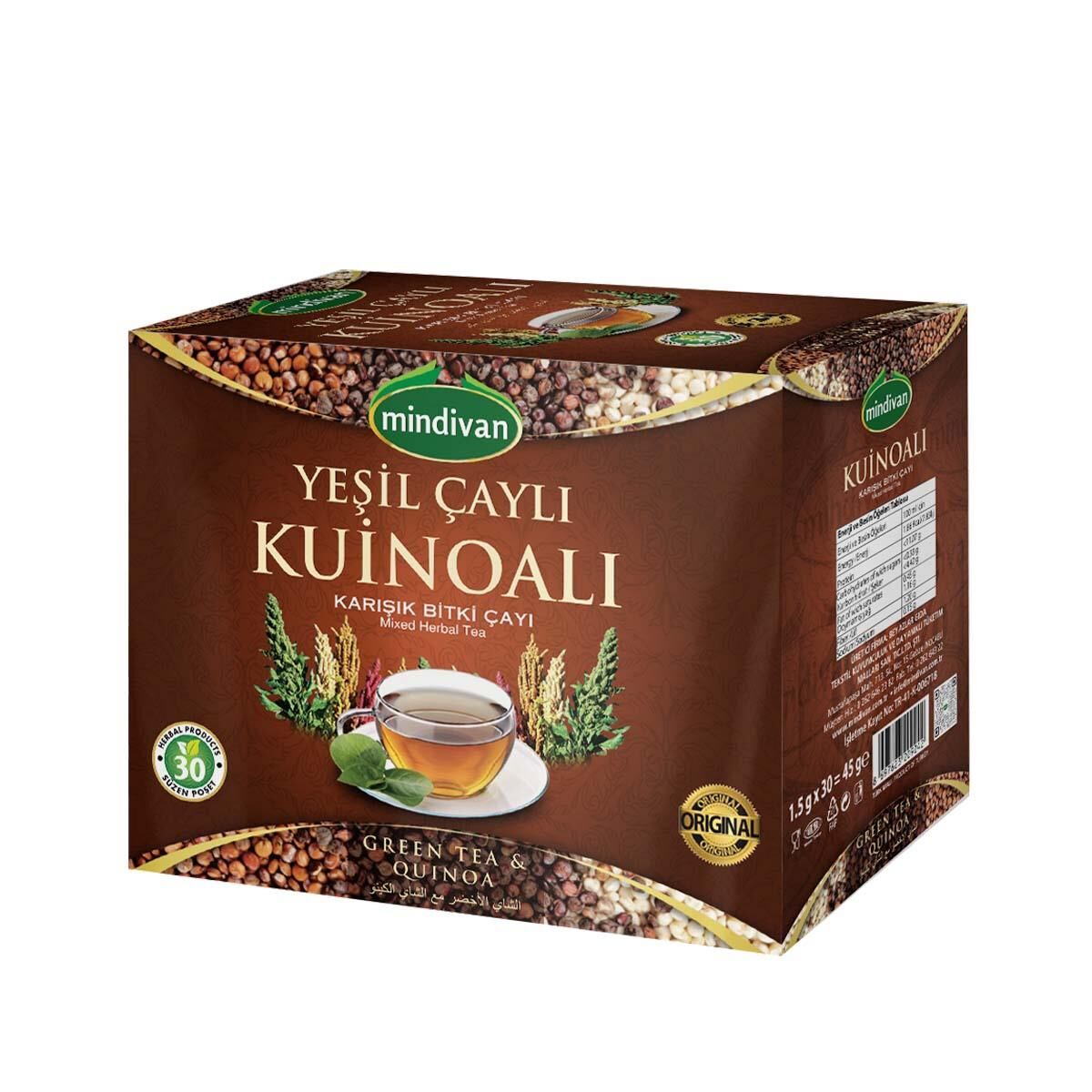 Mindivan Kinoa Tohumlu Bitki Çayı - 30'lu Süzen Poşet Çay