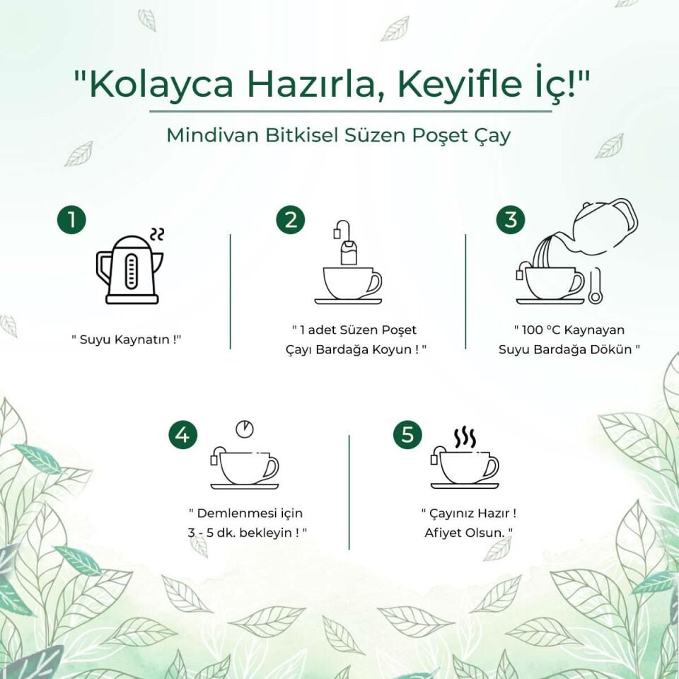 Mindivan Ihlamur Bitki Çayı - 20'Li Premium Süzen Poşet Çay