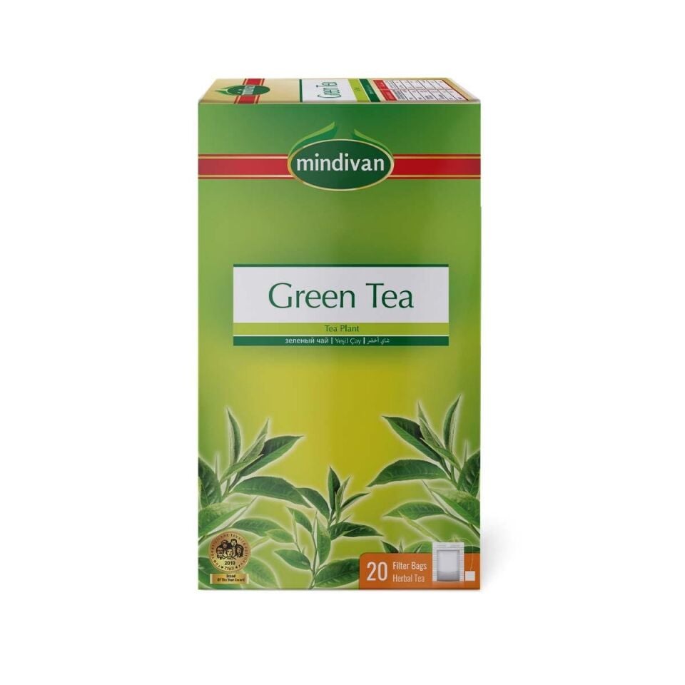 Mindivan Yeşil Çay Bitki Çayı - 20'Li Premium Süzen Poşet Çay