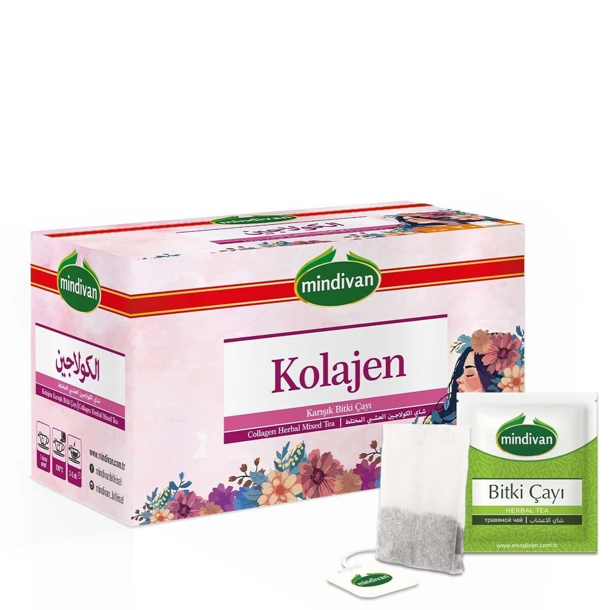 Mindivan Kolajen Bitki Çayı  - 20 Li Premium Süzen Poşet Çay