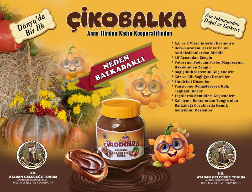 ÇİKOBALKA BAL KABAKLI KAKAOLU FINDIK KREMASI 350g