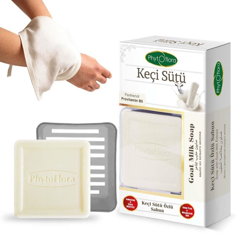 PhytOFlora Keçi Sütü Özlü Sabun - Kese Ve Sabunluk Hediyeli 125g